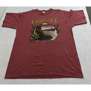 Fairport New York Natural Brand T Shirt Made In USA Extra Large Short Sleeve